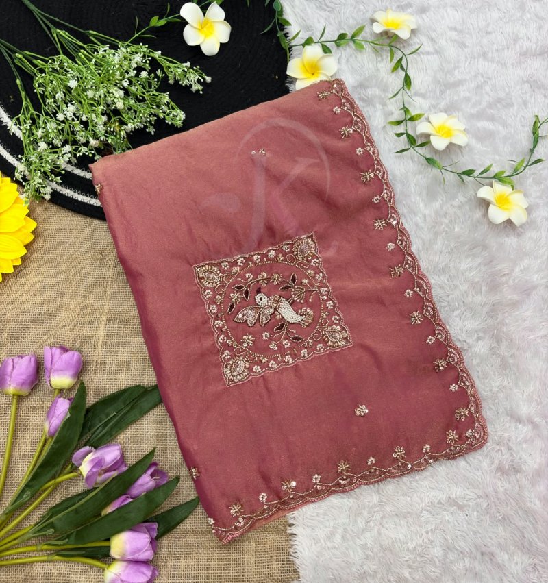 Jk 502 Soft Fabric Embroidery Work Saree